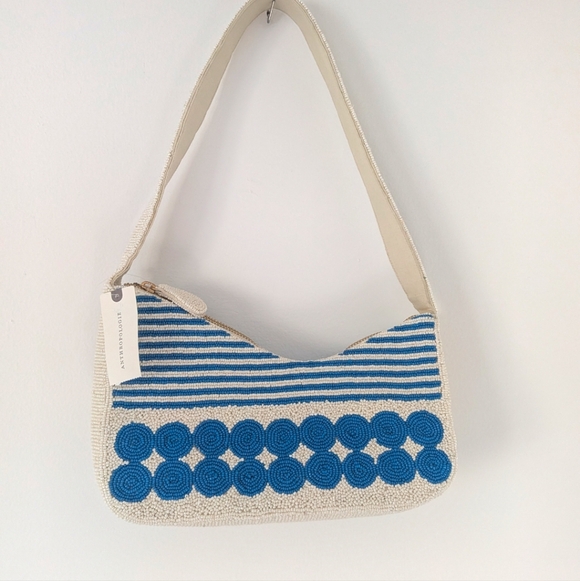 NWT Anthropologie Asymmetric Beaded Shoulder Bag - Picture 9 of 11